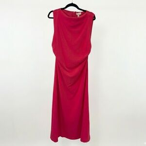 COS Terry Cloth Draped Midi Dress – Hot Pink – Size M – NWT